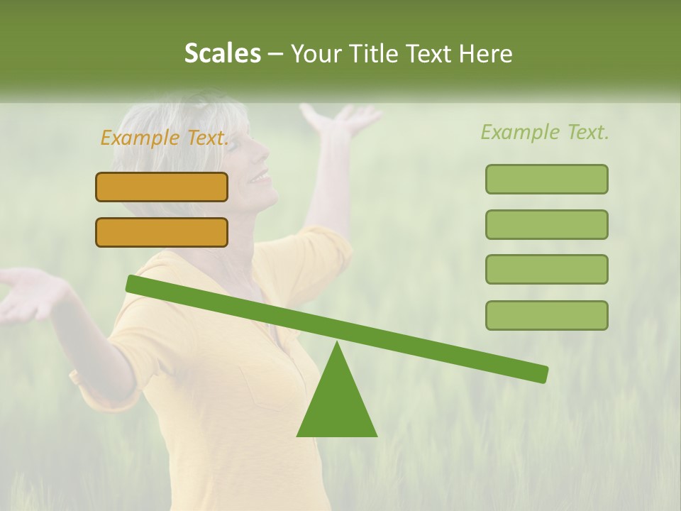A Woman Standing In A Field Of Green Grass PowerPoint Template