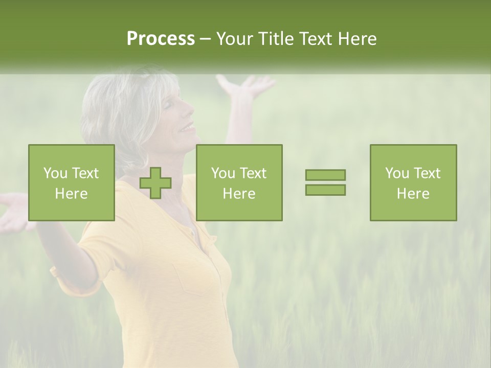 A Woman Standing In A Field Of Green Grass PowerPoint Template