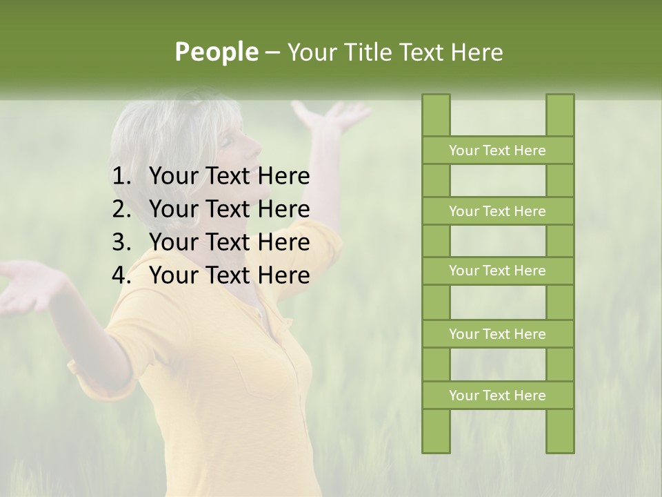 A Woman Standing In A Field Of Green Grass PowerPoint Template