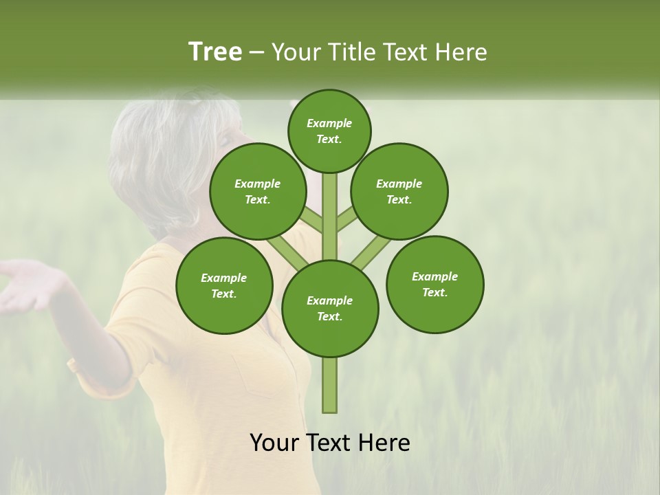 A Woman Standing In A Field Of Green Grass PowerPoint Template