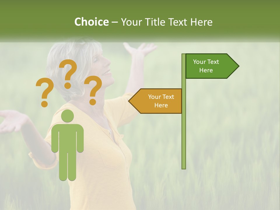 A Woman Standing In A Field Of Green Grass PowerPoint Template