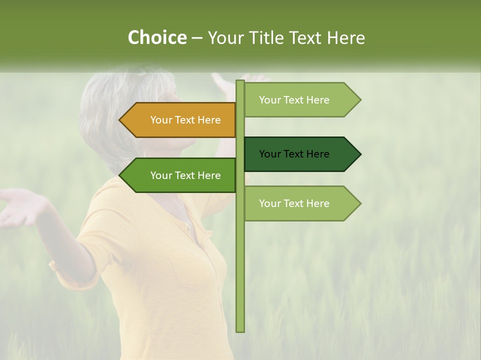 A Woman Standing In A Field Of Green Grass PowerPoint Template