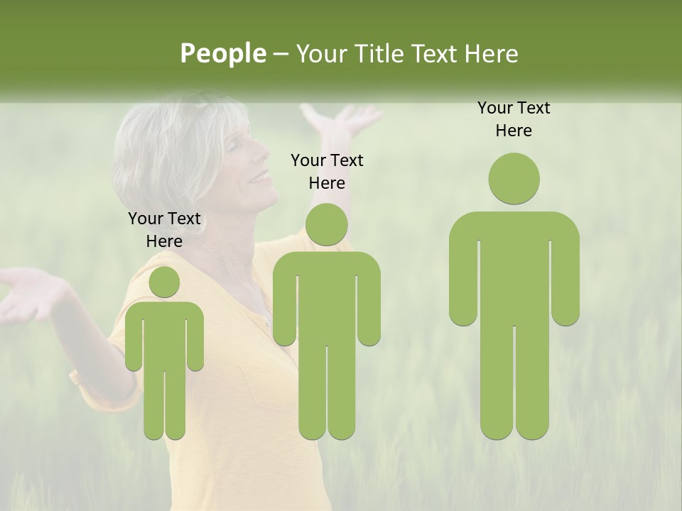 A Woman Standing In A Field Of Green Grass PowerPoint Template