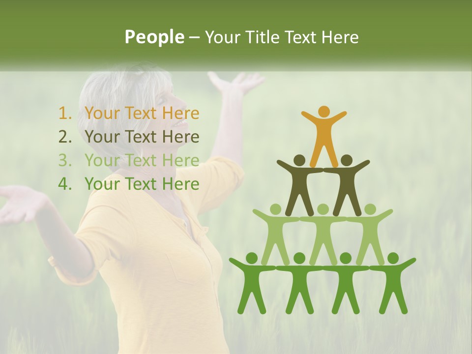A Woman Standing In A Field Of Green Grass PowerPoint Template