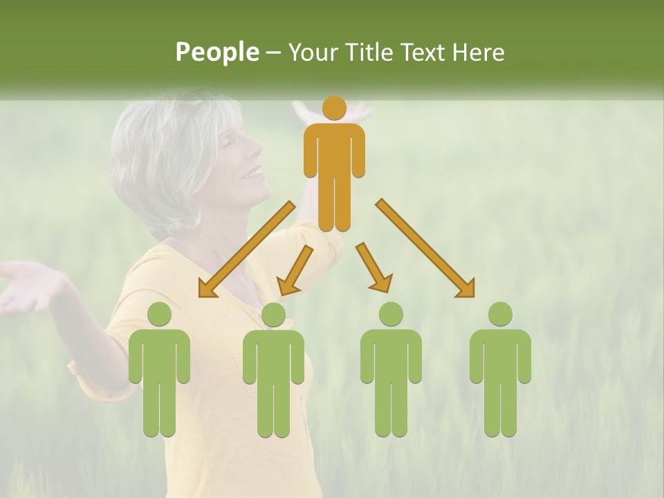 A Woman Standing In A Field Of Green Grass PowerPoint Template