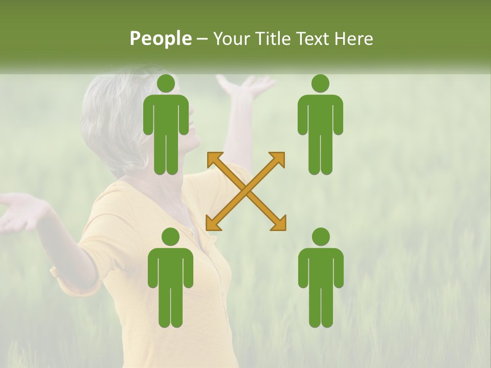 A Woman Standing In A Field Of Green Grass PowerPoint Template