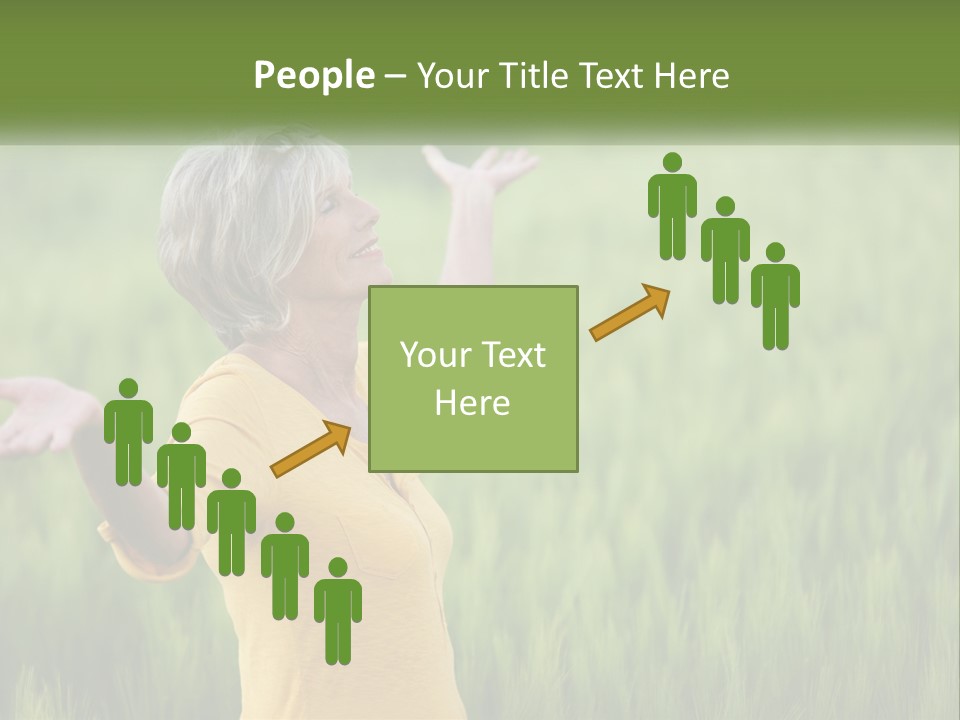 A Woman Standing In A Field Of Green Grass PowerPoint Template