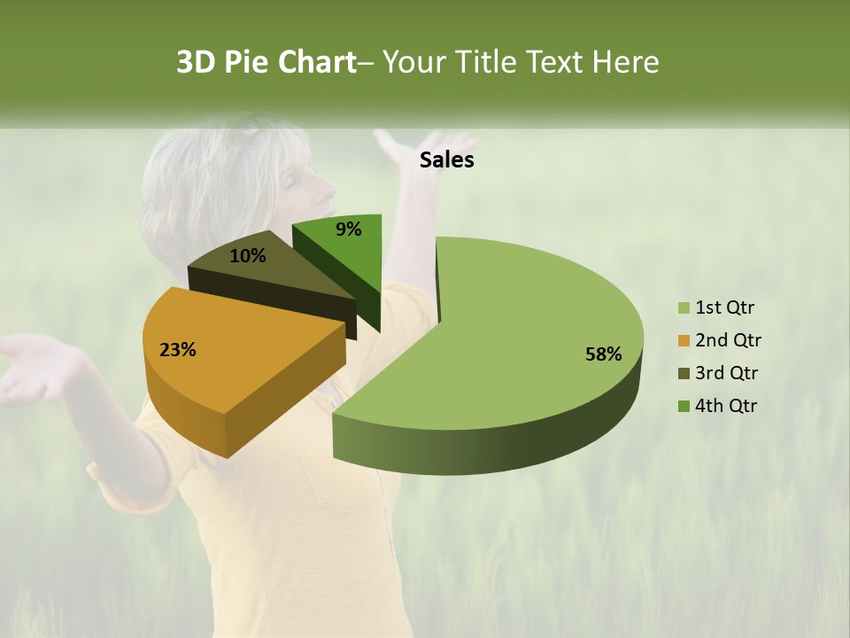 A Woman Standing In A Field Of Green Grass PowerPoint Template
