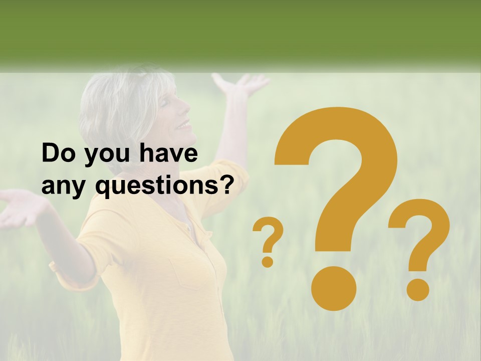 A Woman Standing In A Field Of Green Grass PowerPoint Template