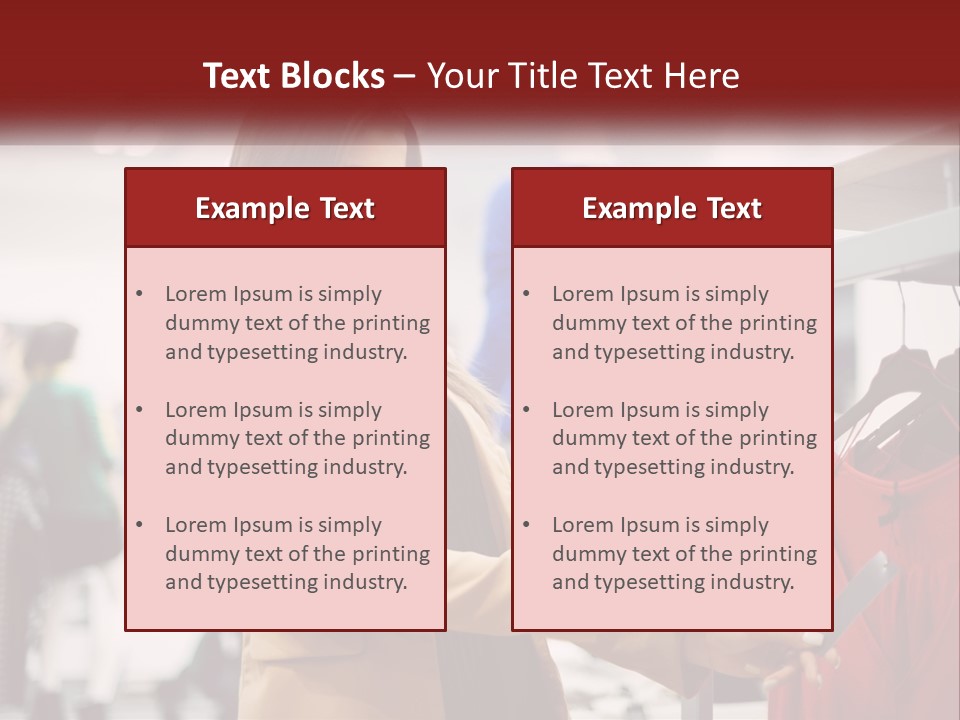 A Woman Looking At A Cell Phone In A Clothing Store PowerPoint Template