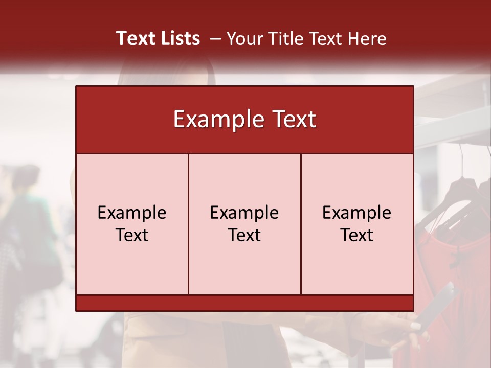 A Woman Looking At A Cell Phone In A Clothing Store PowerPoint Template
