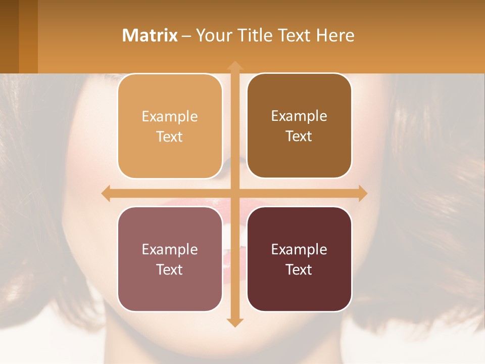 A Beautiful Woman With Blue Eyes And A Smile On Her Face PowerPoint Template