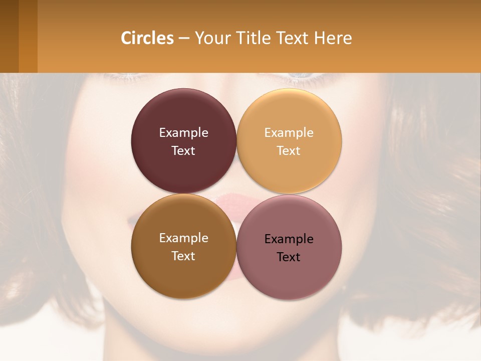 A Beautiful Woman With Blue Eyes And A Smile On Her Face PowerPoint Template