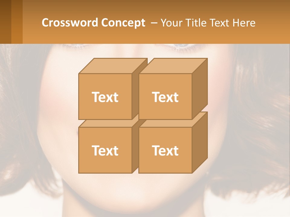 A Beautiful Woman With Blue Eyes And A Smile On Her Face PowerPoint Template