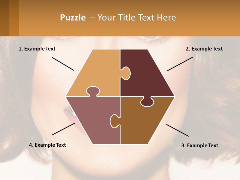 A Beautiful Woman With Blue Eyes And A Smile On Her Face PowerPoint Template