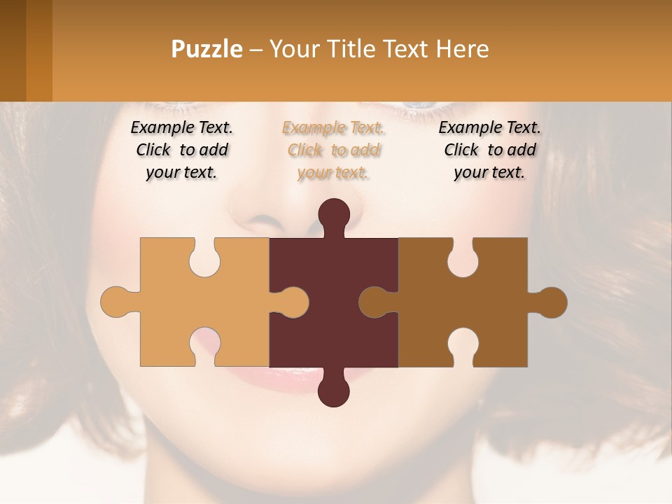 A Beautiful Woman With Blue Eyes And A Smile On Her Face PowerPoint Template