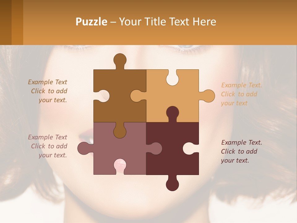 A Beautiful Woman With Blue Eyes And A Smile On Her Face PowerPoint Template