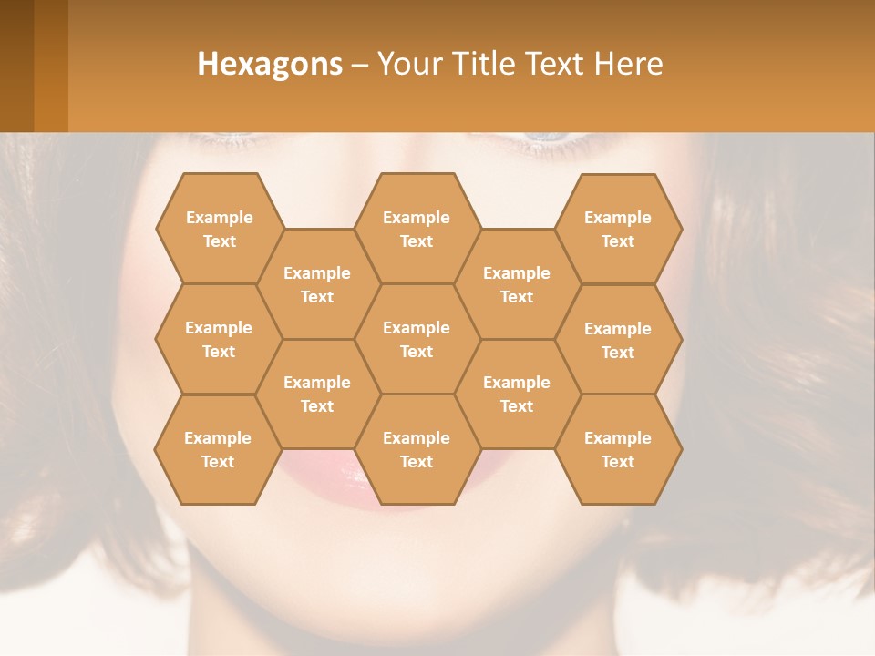 A Beautiful Woman With Blue Eyes And A Smile On Her Face PowerPoint Template