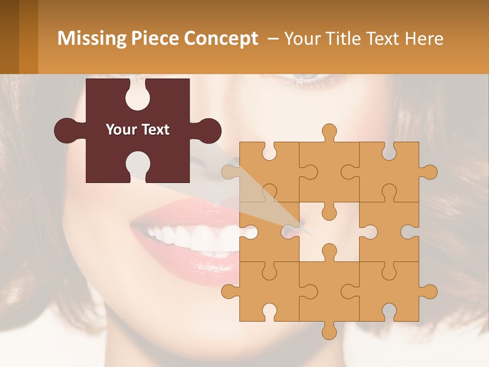 A Beautiful Woman With Blue Eyes And A Smile On Her Face PowerPoint Template