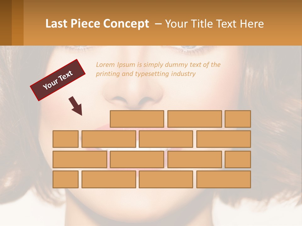 A Beautiful Woman With Blue Eyes And A Smile On Her Face PowerPoint Template