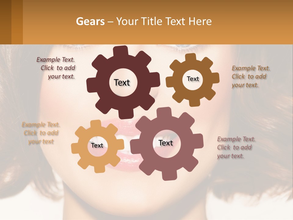 A Beautiful Woman With Blue Eyes And A Smile On Her Face PowerPoint Template