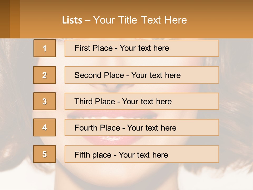 A Beautiful Woman With Blue Eyes And A Smile On Her Face PowerPoint Template