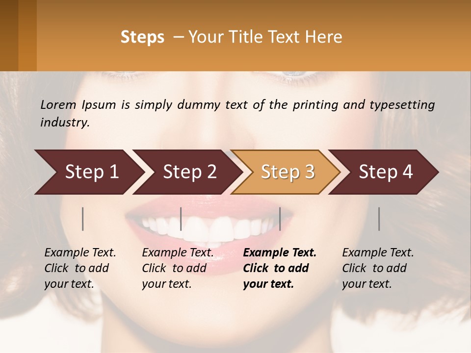 A Beautiful Woman With Blue Eyes And A Smile On Her Face PowerPoint Template