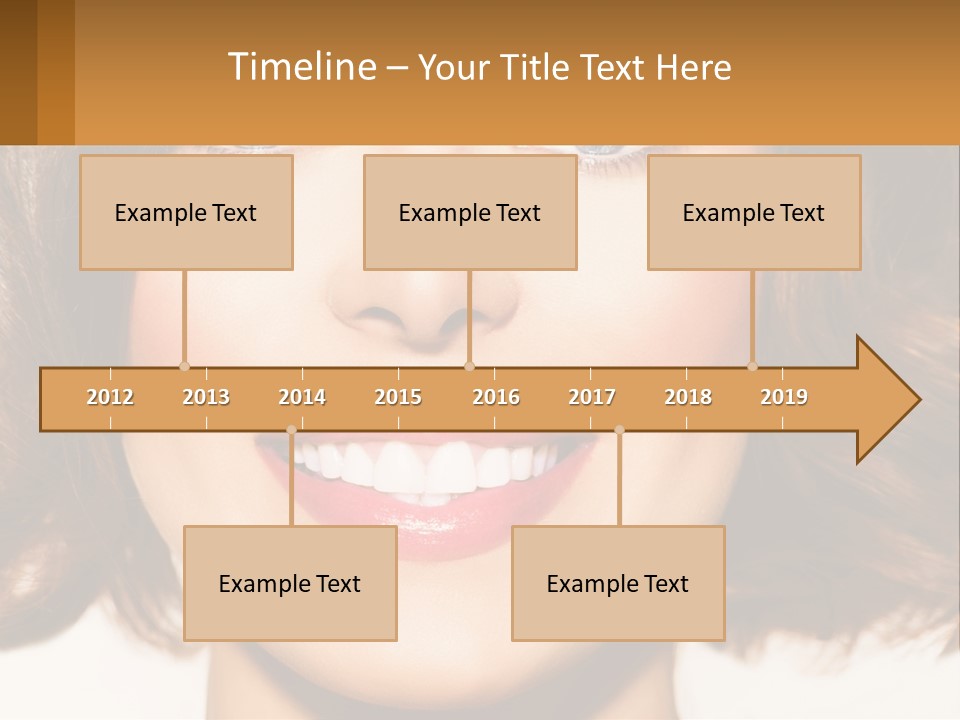 A Beautiful Woman With Blue Eyes And A Smile On Her Face PowerPoint Template