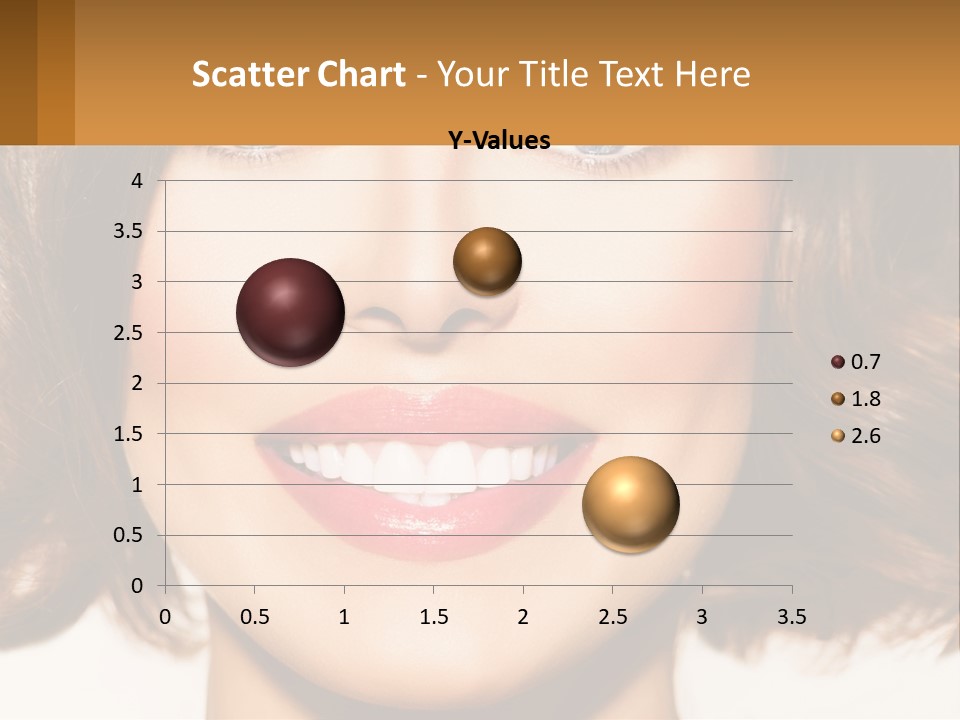 A Beautiful Woman With Blue Eyes And A Smile On Her Face PowerPoint Template