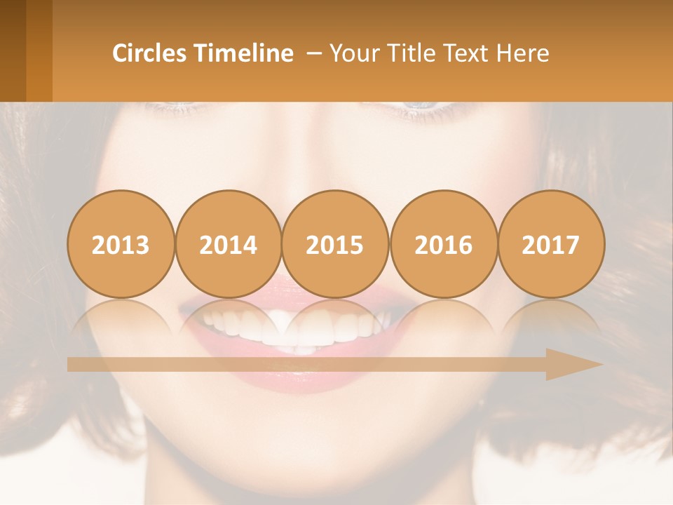 A Beautiful Woman With Blue Eyes And A Smile On Her Face PowerPoint Template