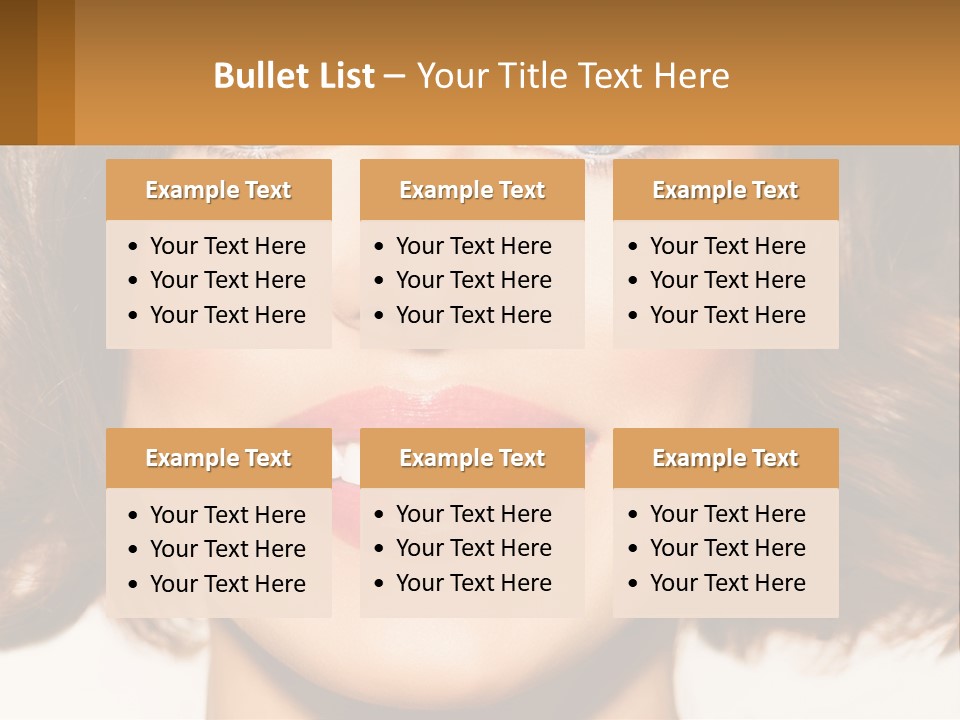 A Beautiful Woman With Blue Eyes And A Smile On Her Face PowerPoint Template