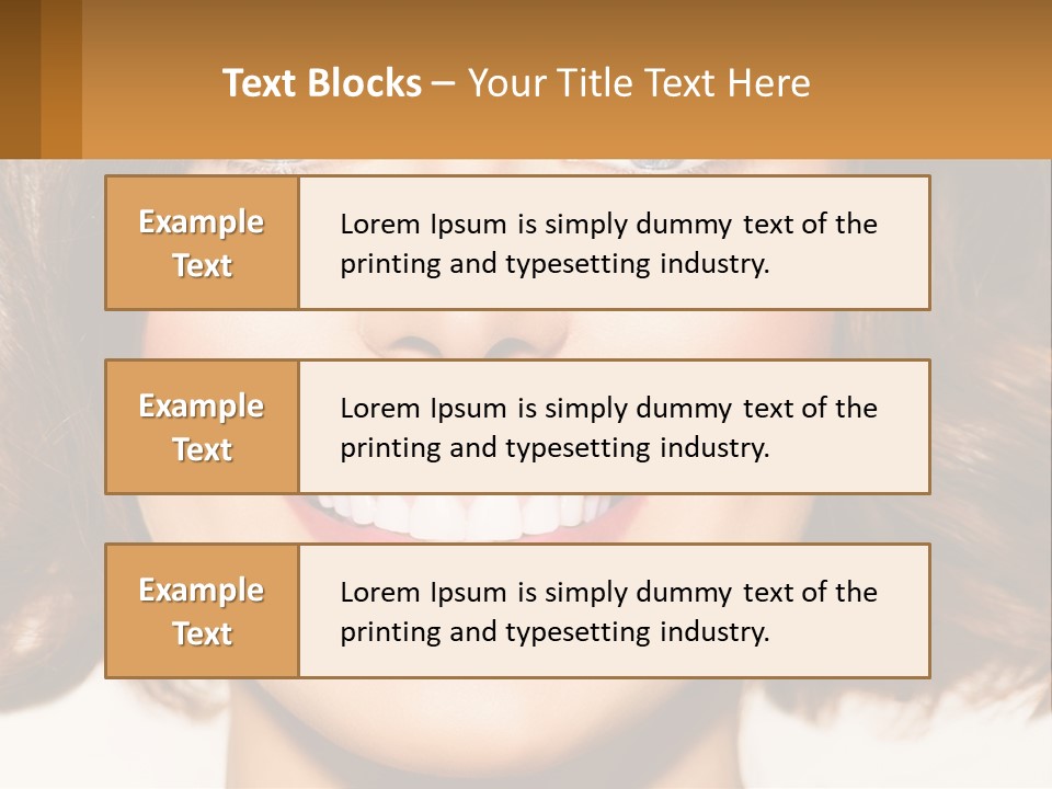 A Beautiful Woman With Blue Eyes And A Smile On Her Face PowerPoint Template