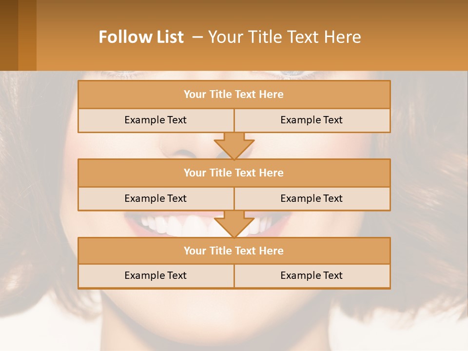 A Beautiful Woman With Blue Eyes And A Smile On Her Face PowerPoint Template