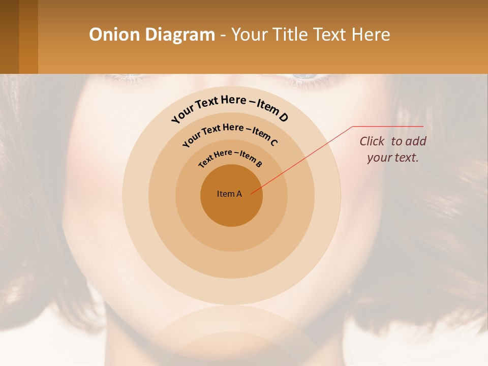 A Beautiful Woman With Blue Eyes And A Smile On Her Face PowerPoint Template