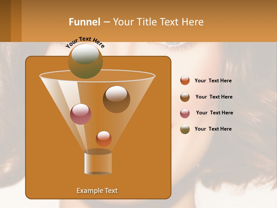 A Beautiful Woman With Blue Eyes And A Smile On Her Face PowerPoint Template