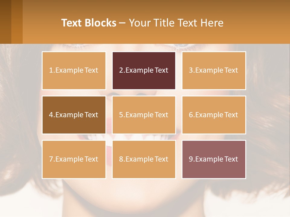 A Beautiful Woman With Blue Eyes And A Smile On Her Face PowerPoint Template