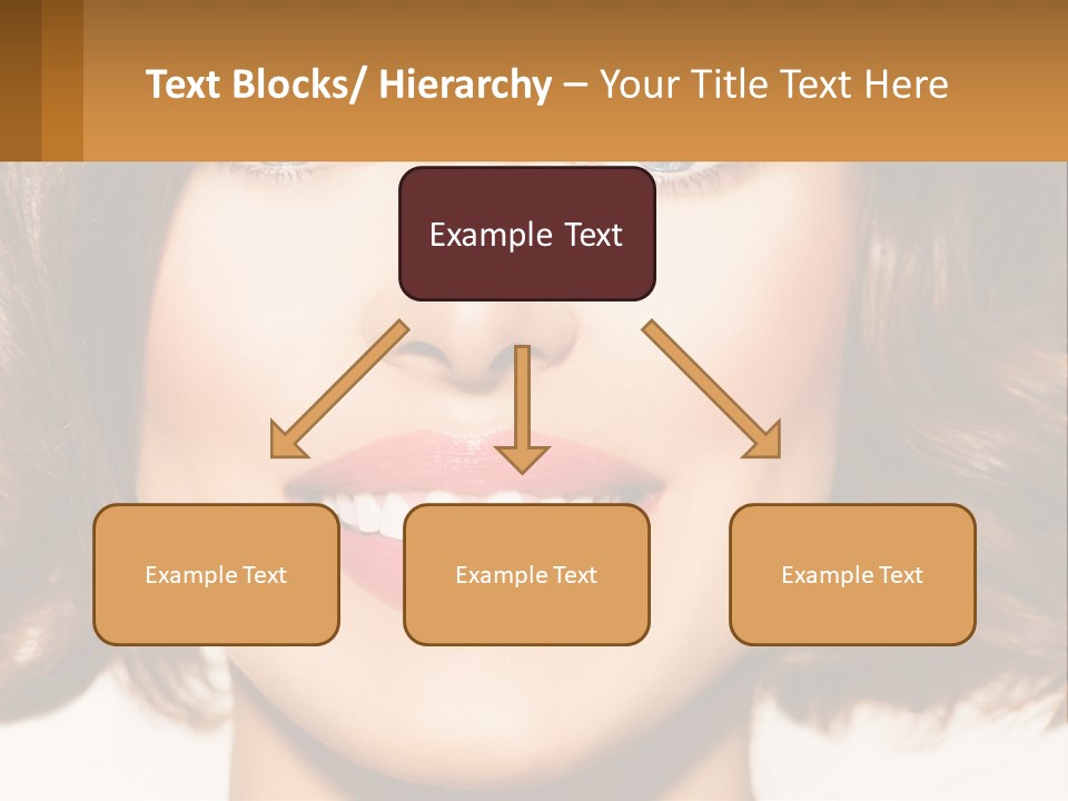 A Beautiful Woman With Blue Eyes And A Smile On Her Face PowerPoint Template