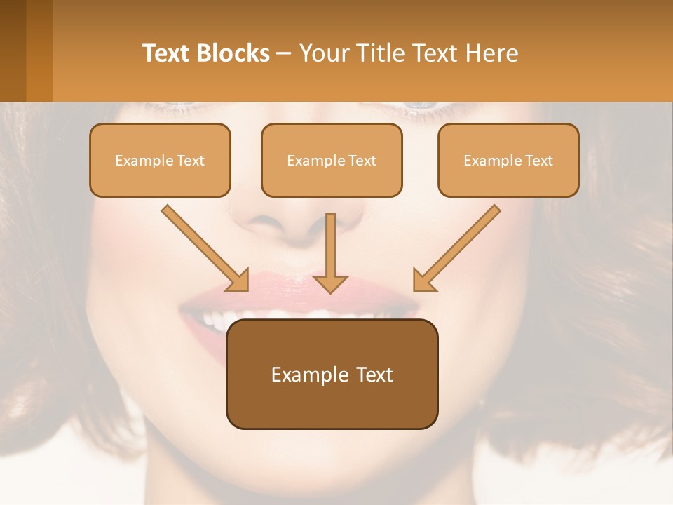 A Beautiful Woman With Blue Eyes And A Smile On Her Face PowerPoint Template