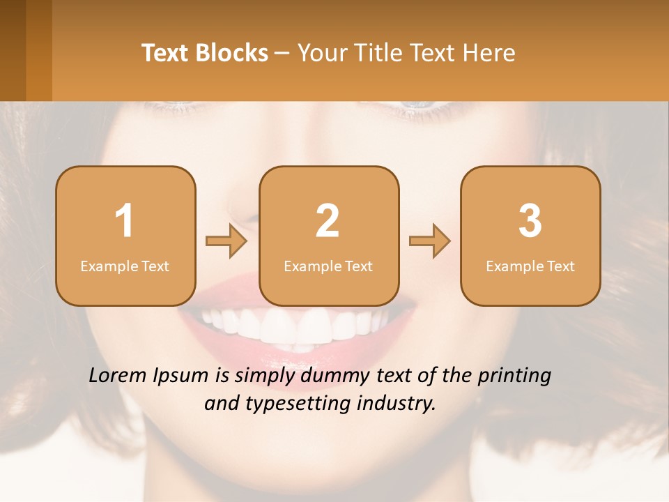 A Beautiful Woman With Blue Eyes And A Smile On Her Face PowerPoint Template