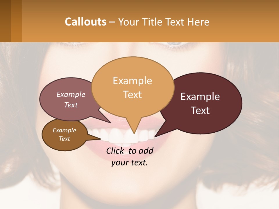 A Beautiful Woman With Blue Eyes And A Smile On Her Face PowerPoint Template