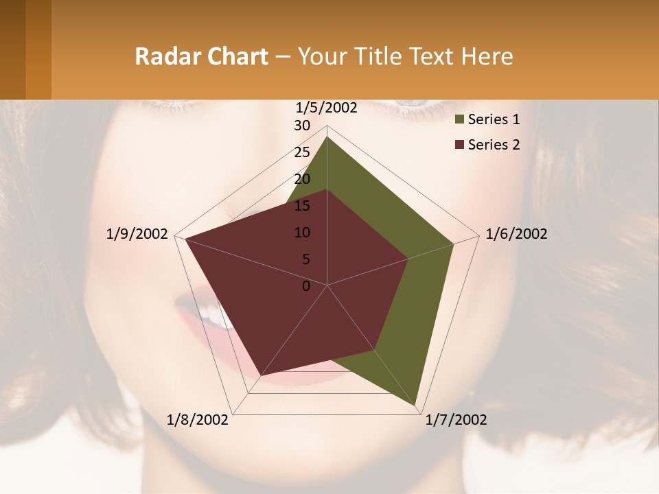 A Beautiful Woman With Blue Eyes And A Smile On Her Face PowerPoint Template
