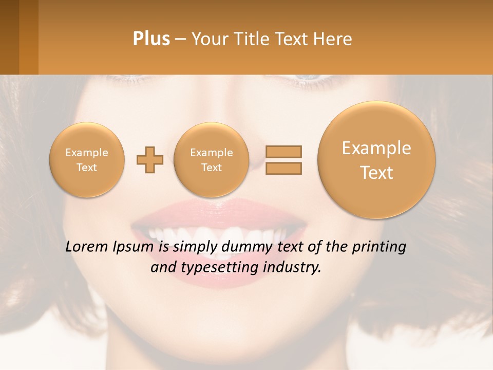 A Beautiful Woman With Blue Eyes And A Smile On Her Face PowerPoint Template