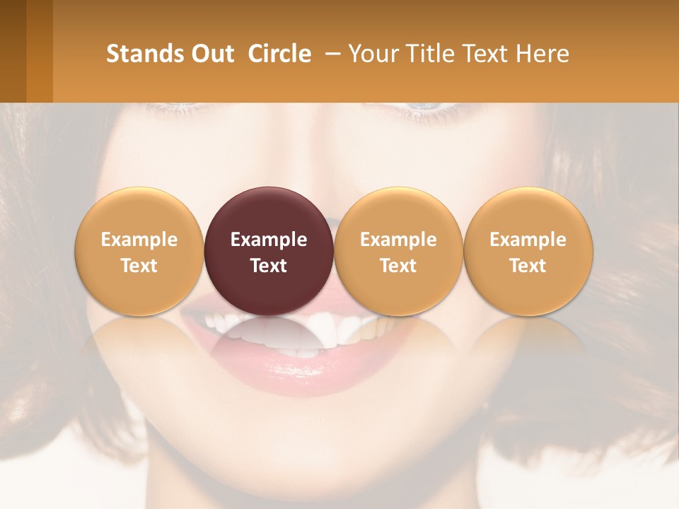 A Beautiful Woman With Blue Eyes And A Smile On Her Face PowerPoint Template