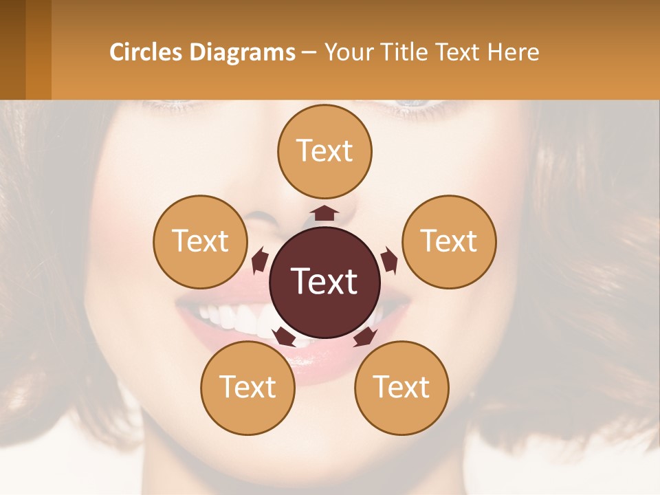 A Beautiful Woman With Blue Eyes And A Smile On Her Face PowerPoint Template