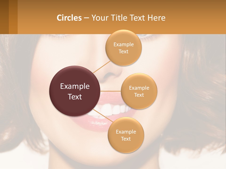 A Beautiful Woman With Blue Eyes And A Smile On Her Face PowerPoint Template