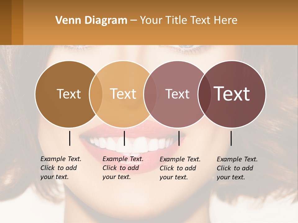 A Beautiful Woman With Blue Eyes And A Smile On Her Face PowerPoint Template