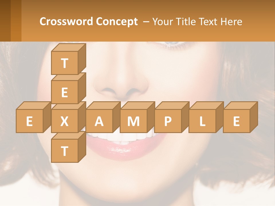 A Beautiful Woman With Blue Eyes And A Smile On Her Face PowerPoint Template