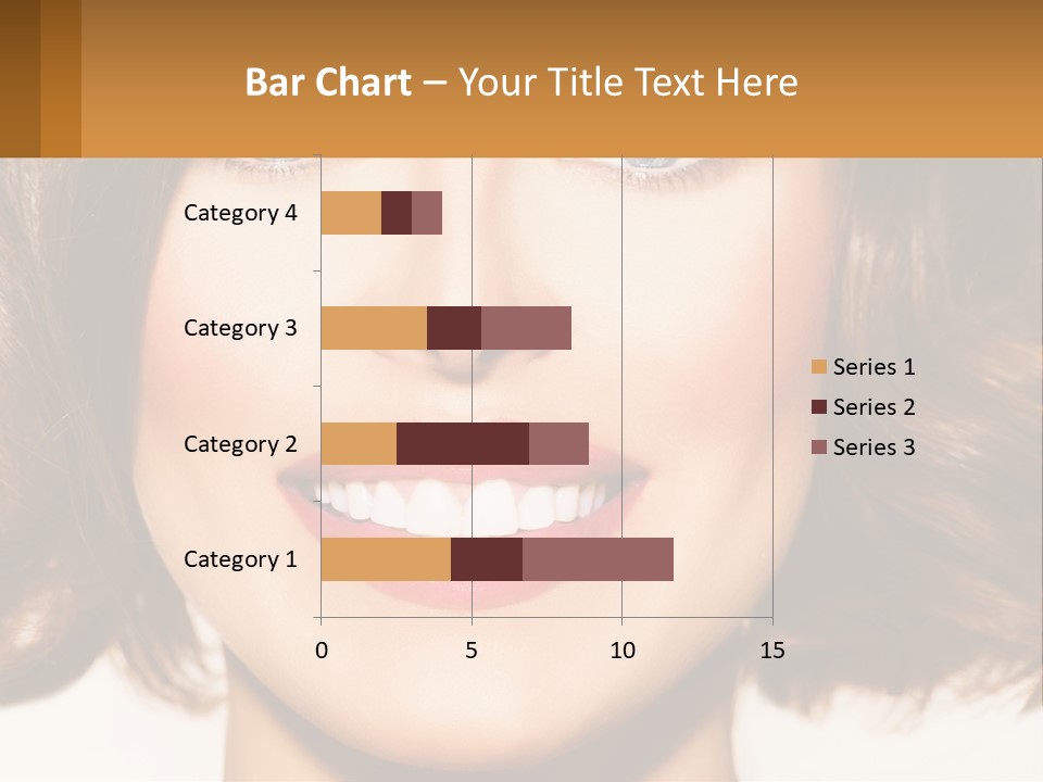 A Beautiful Woman With Blue Eyes And A Smile On Her Face PowerPoint Template
