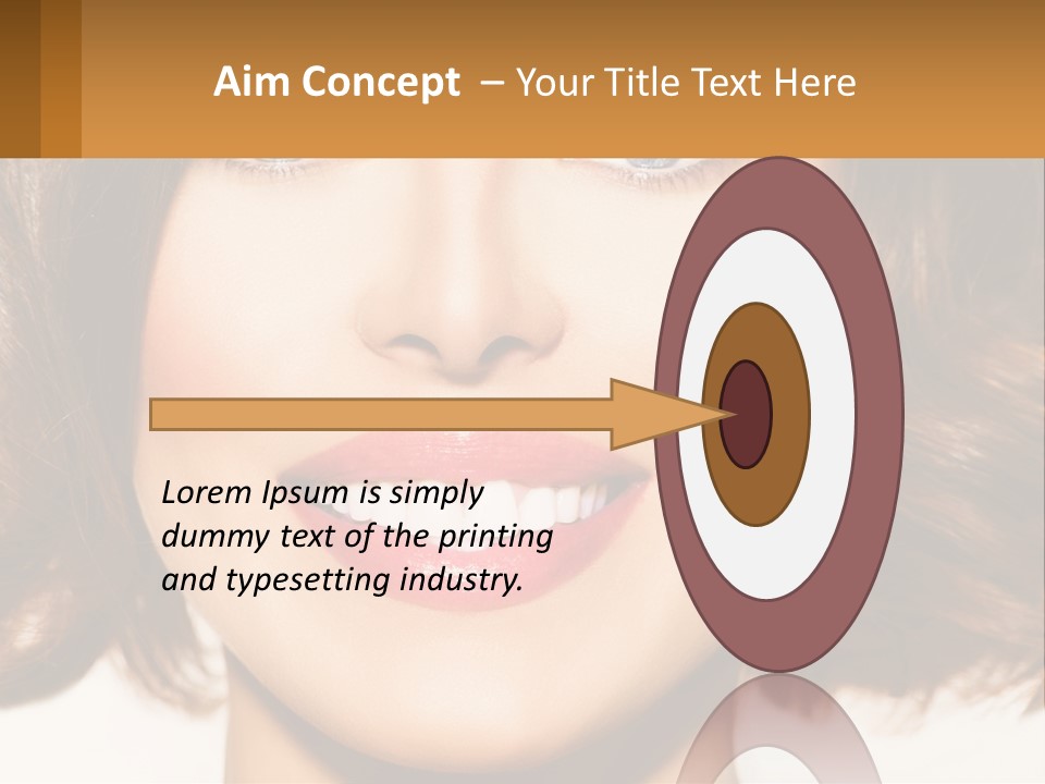 A Beautiful Woman With Blue Eyes And A Smile On Her Face PowerPoint Template