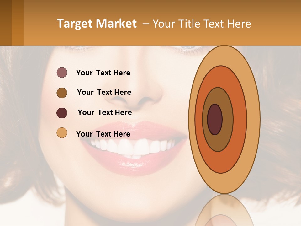 A Beautiful Woman With Blue Eyes And A Smile On Her Face PowerPoint Template